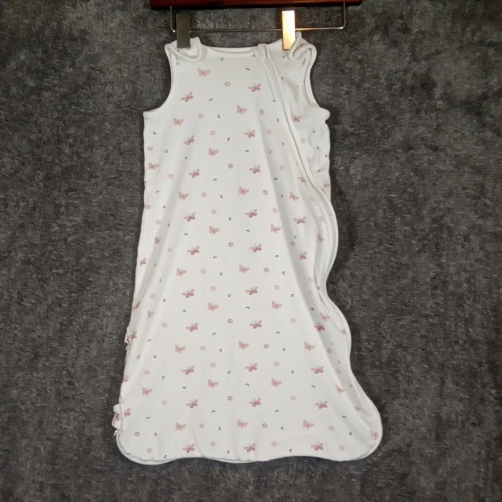 Baby Sleep Sack Duo - Soft Blush & Printed Ivory Organic Cotton Size Medium